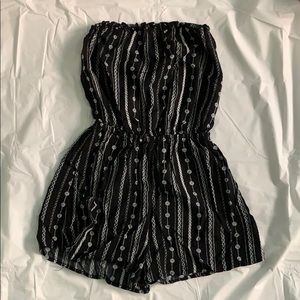 Black Patterned Romper